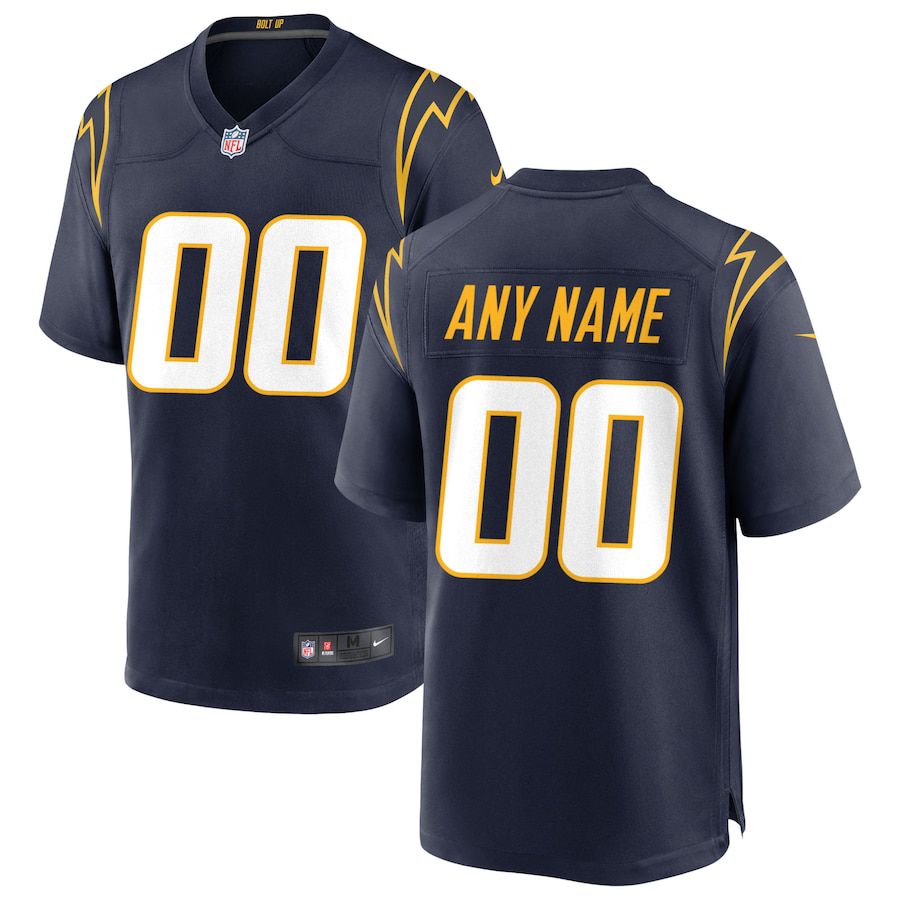 Men Los Angeles Chargers Nike Navy Alternate Custom Game NFL Jersey->customized nfl jersey->Custom Jersey